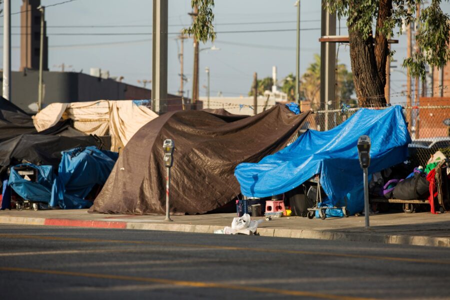 Homeless encampment in need of homeless camp cleanup services