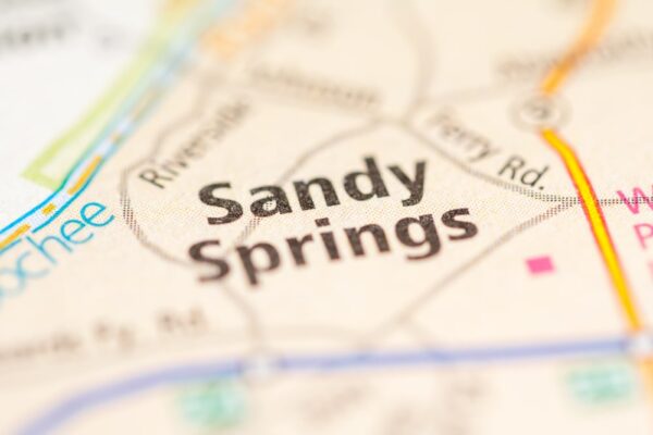 Map of Sandy Springs, GA, where Gent's Junk Removal offers Sandy Springs junk removal