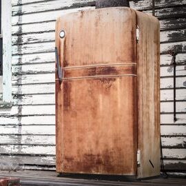 Refrigerator in need of Atlanta appliance removal services